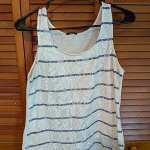Elegant Lace Overlay Tank Top